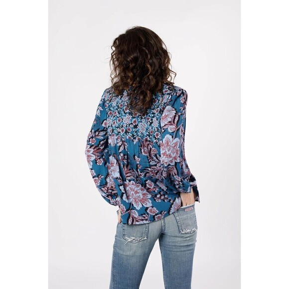 *2/$25* Band of the Free BOG Top Womens Small Josie Sapphire Mixed Print - Picture 3 of 11